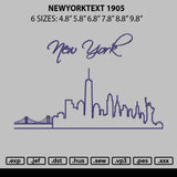 Newyork 1905 Embroidery File 6 sizes