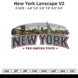 New York Lanscape V2 Embroidery File 6 sizes