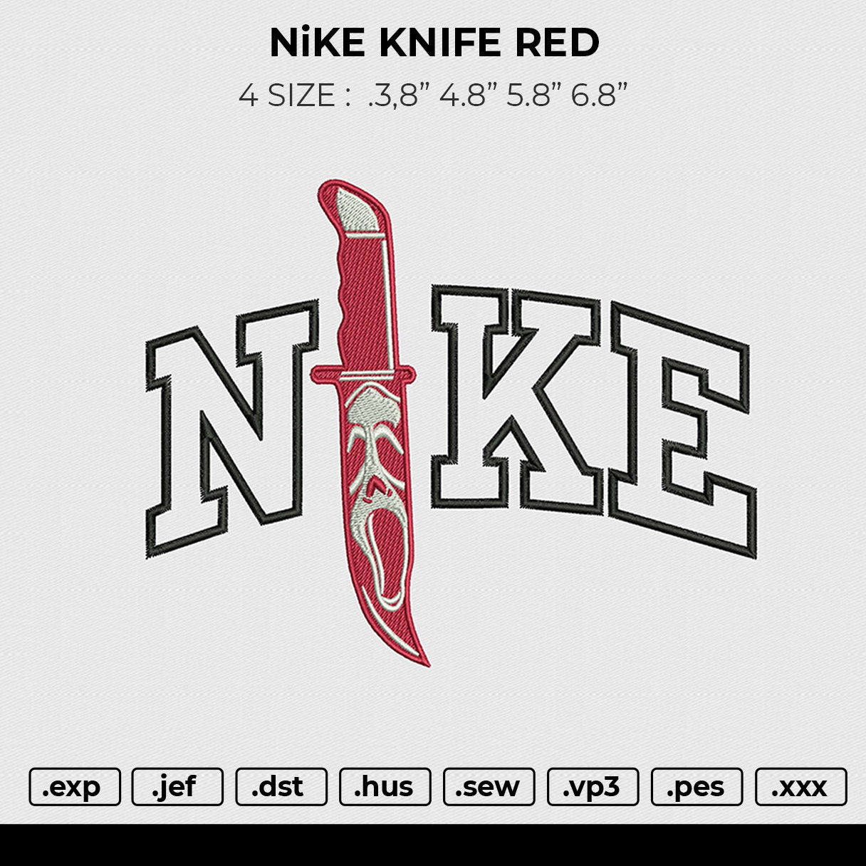 NiKE KNIFE RED Embroidery