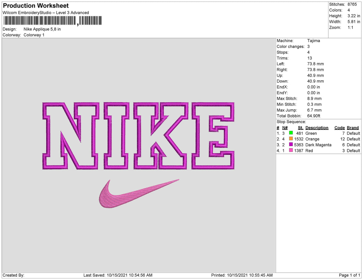 Nike Applique Embroidery