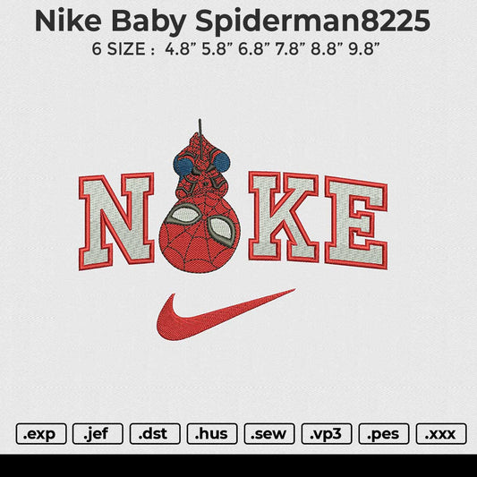 Nike Baby Spiderman8225 Embroidery File 6 size