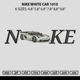 Nike White Car 1010 Embroidery File 6 sizes