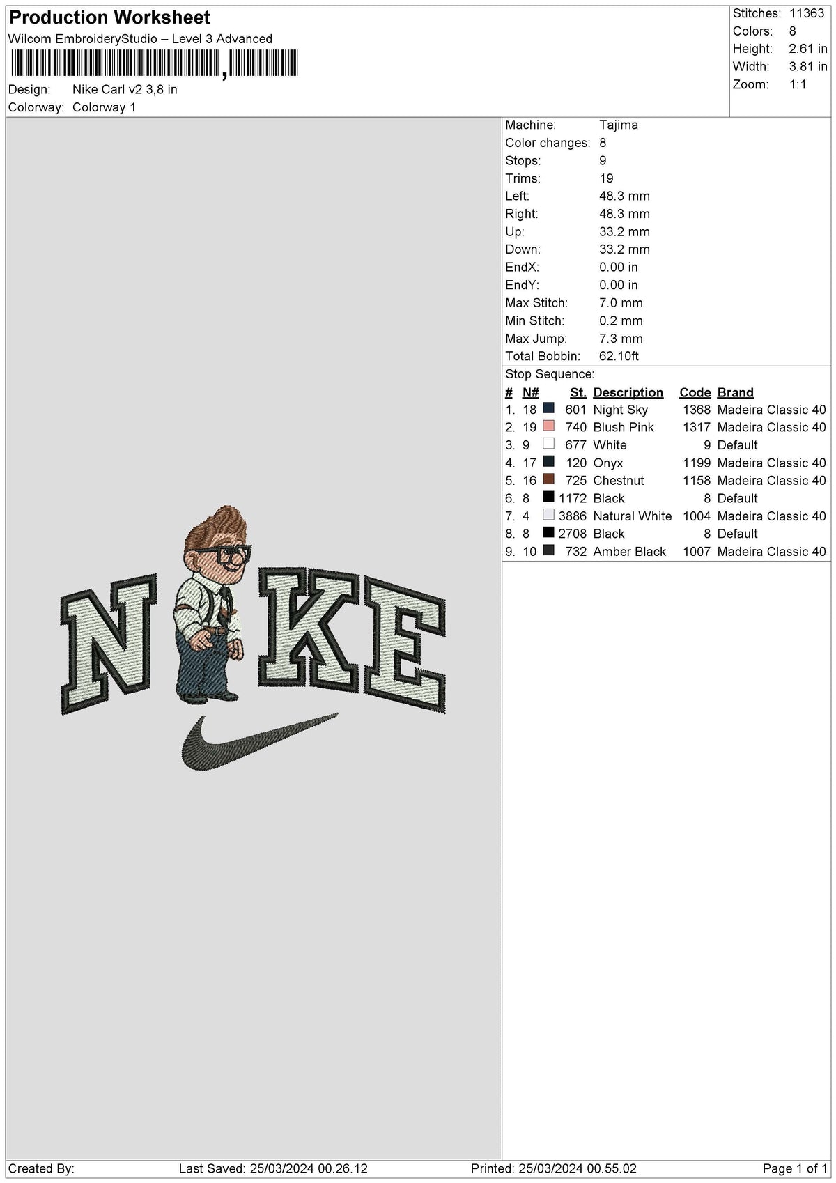 Nike Carl V02 Embroidery File 6 sizes