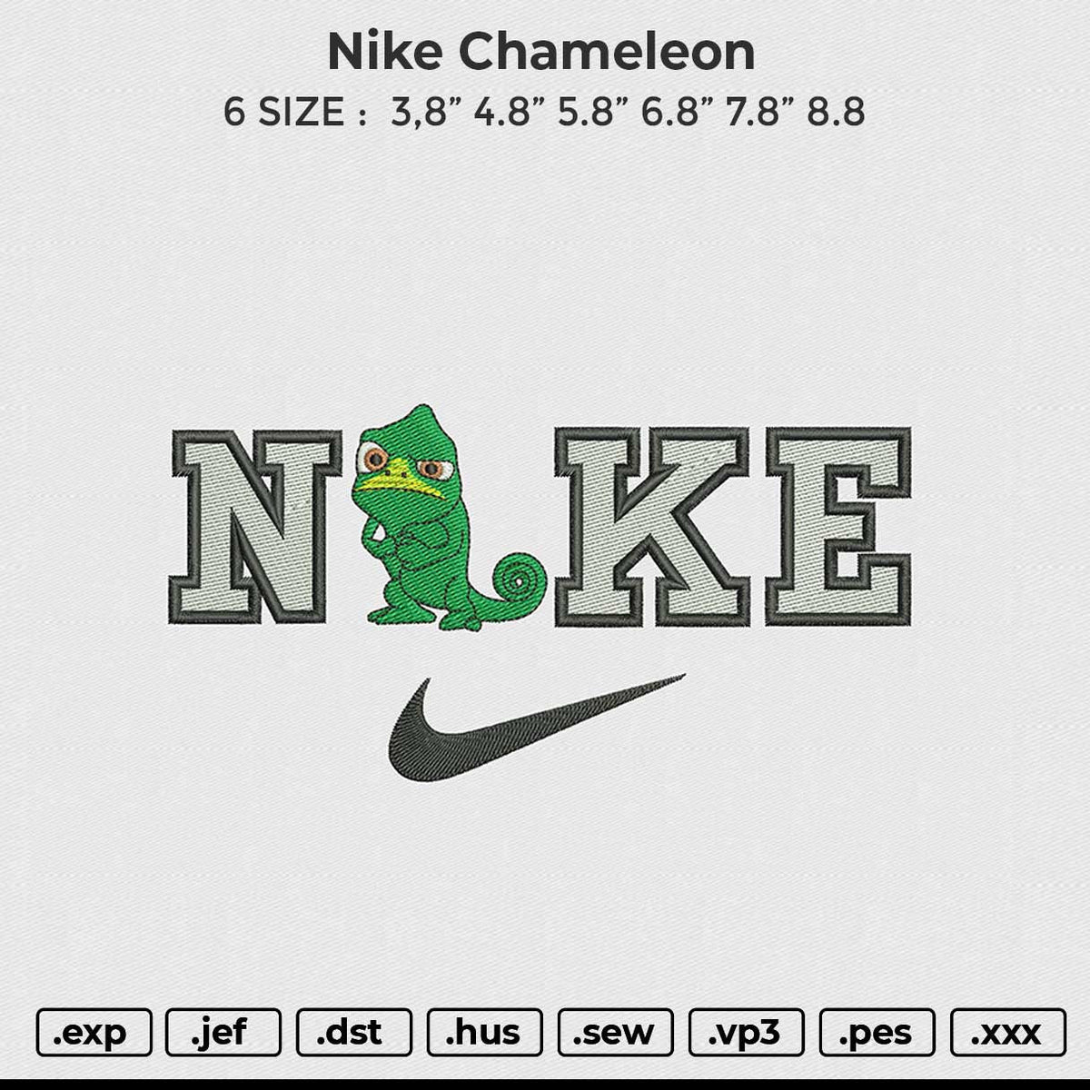 Nike Chameleon Embroidery File 6 size