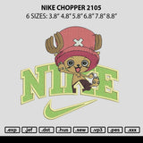 Nike chopper 2105 Embroidery Machine Design File 6 sizes