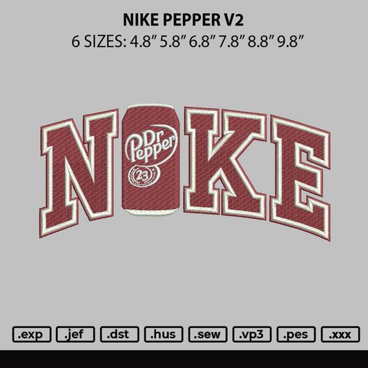 Nike Pepper V2 Embroidery File 6 sizes