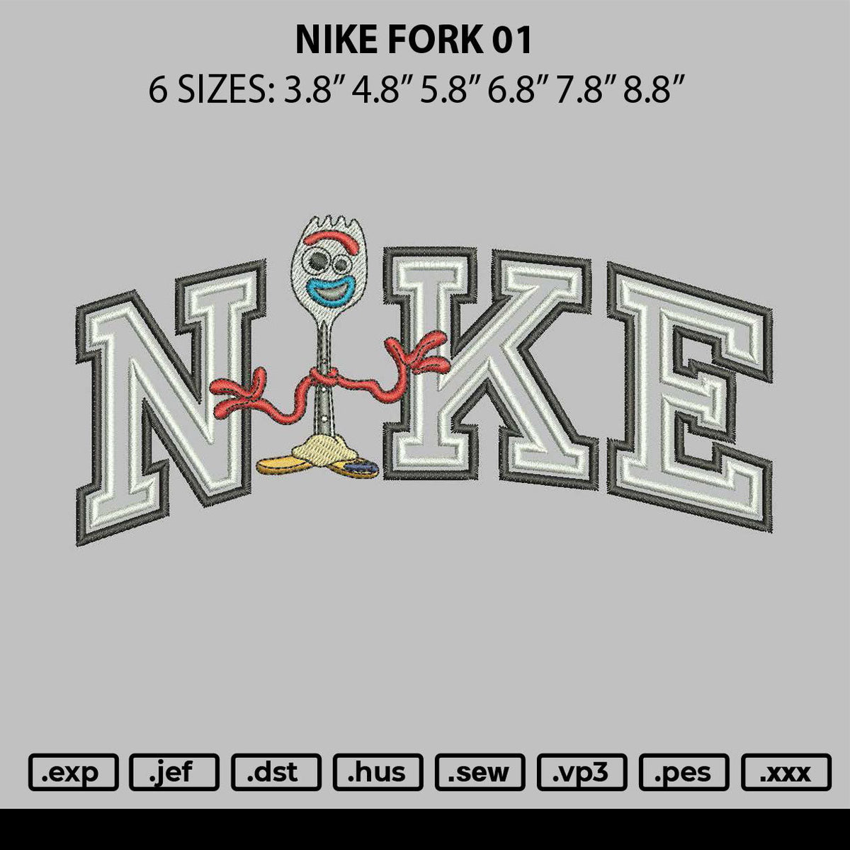 Nike Forky 01 Embroidery File 6 sizes