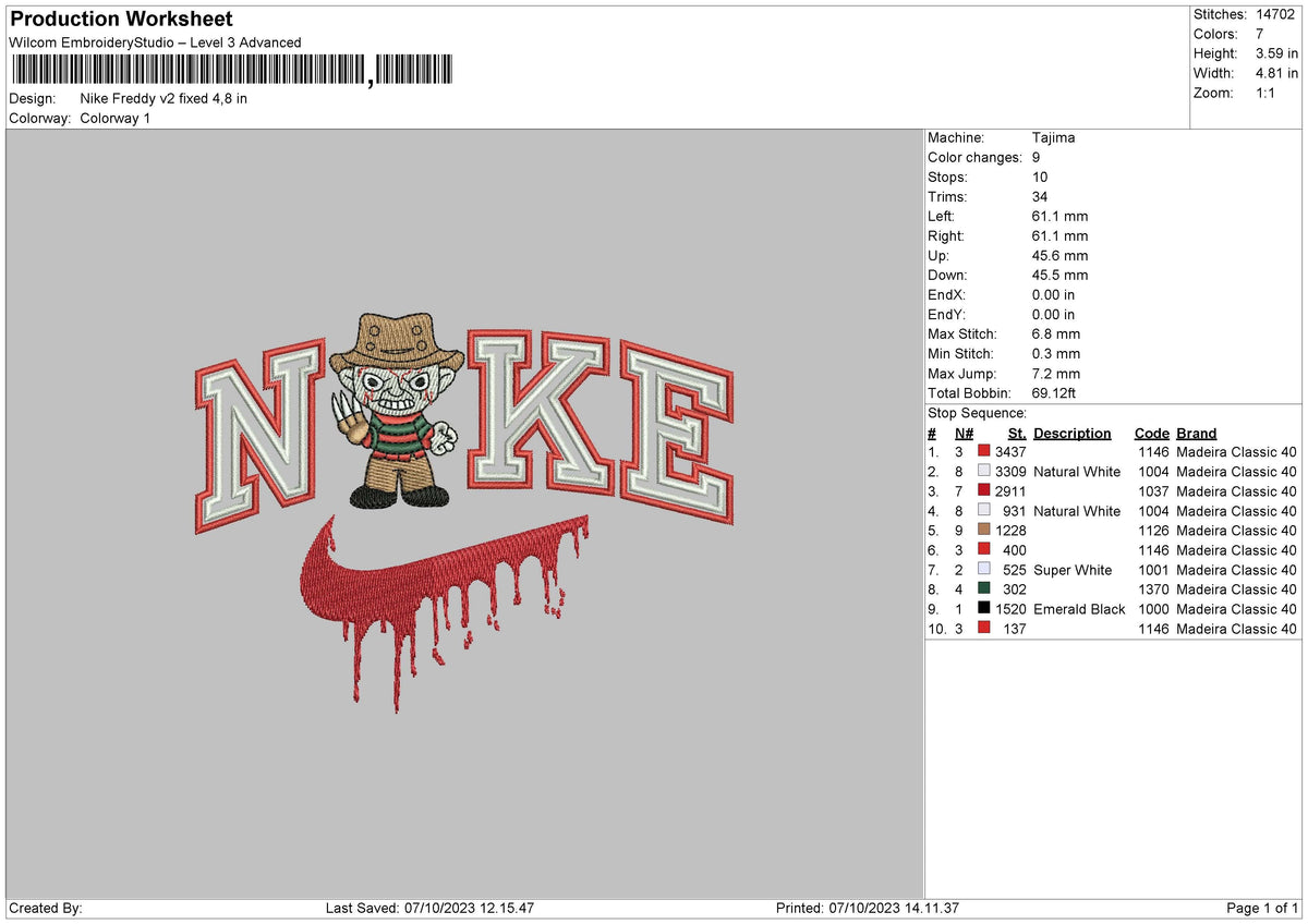 Nike Freddy V2 Emboidery File 6 sizes