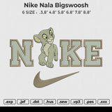 Nike Nala bigswoosh Embroidery File 6 size