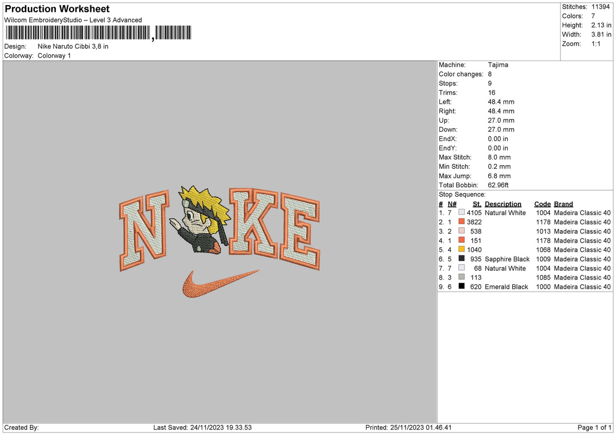 Nike Narutochibi Embroidery File 6 sizes