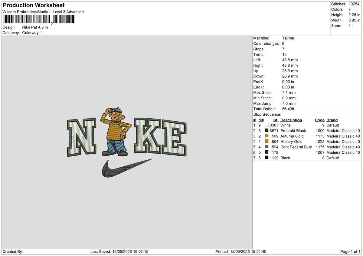 Nike Pat Embroidery File 6 sizes