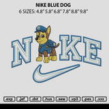 Nike Blue Dog Embroidery File 6 sizes
