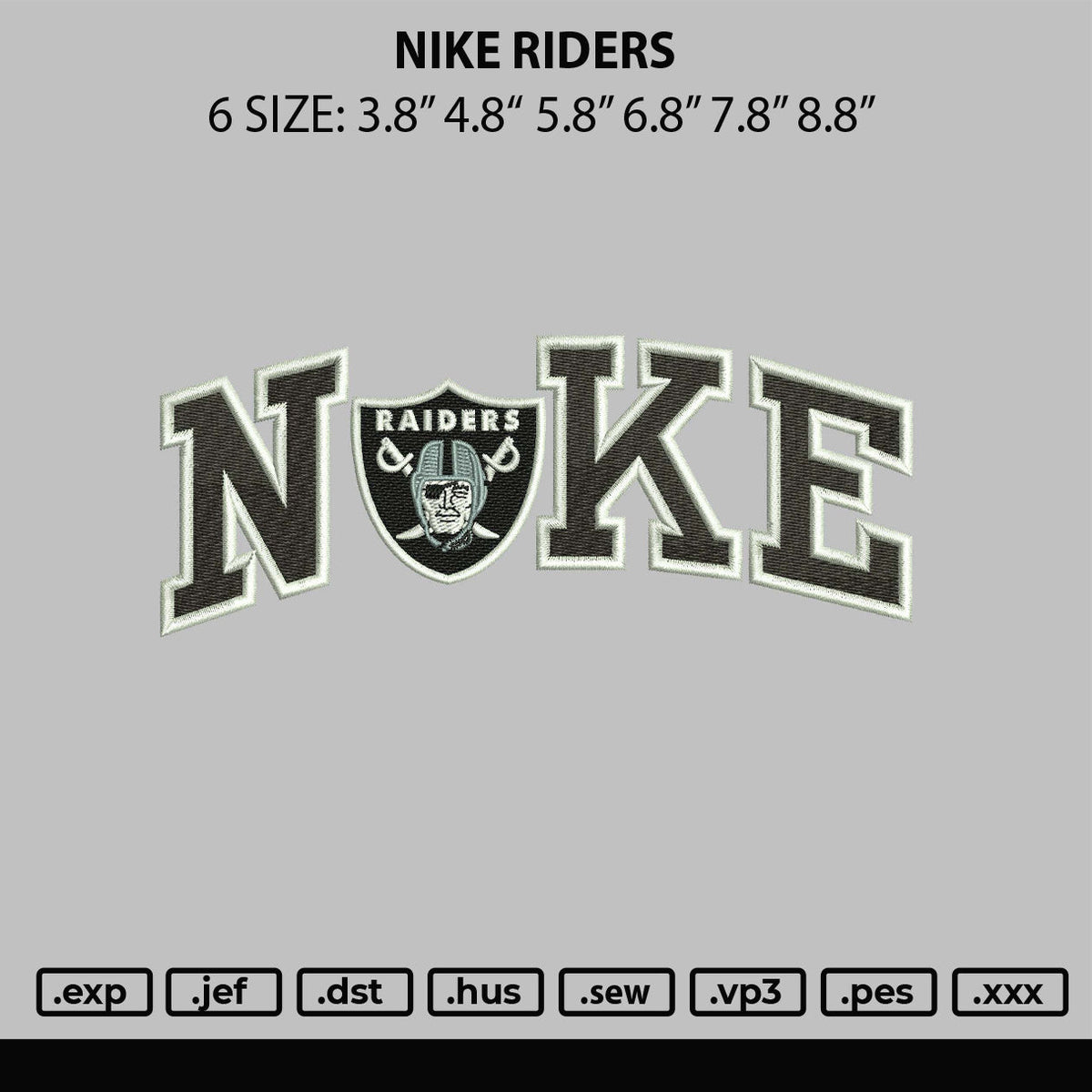 Nike Riders Embroidery File 6 sizes
