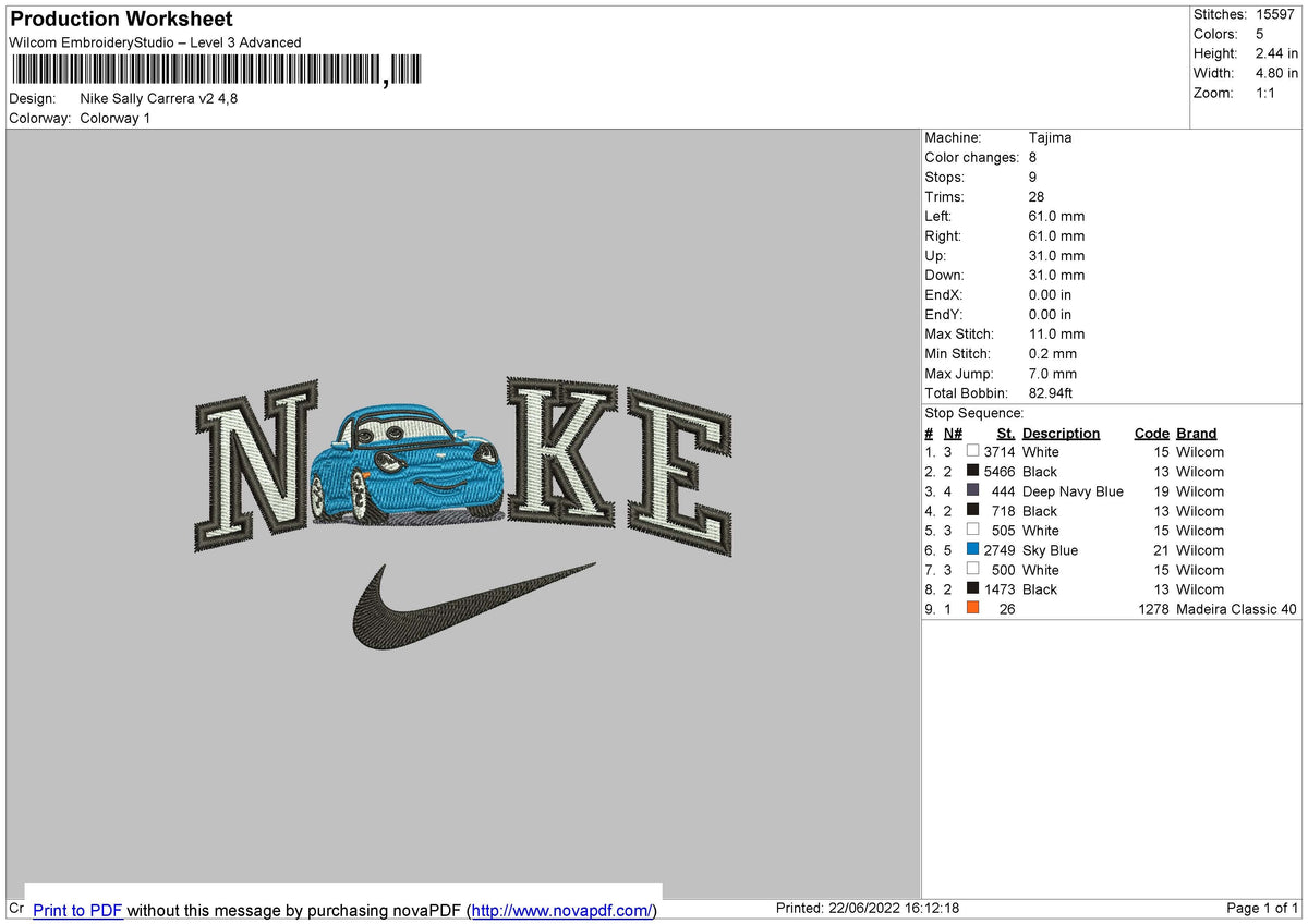 Nike Sally Carrera v2 Embroidery