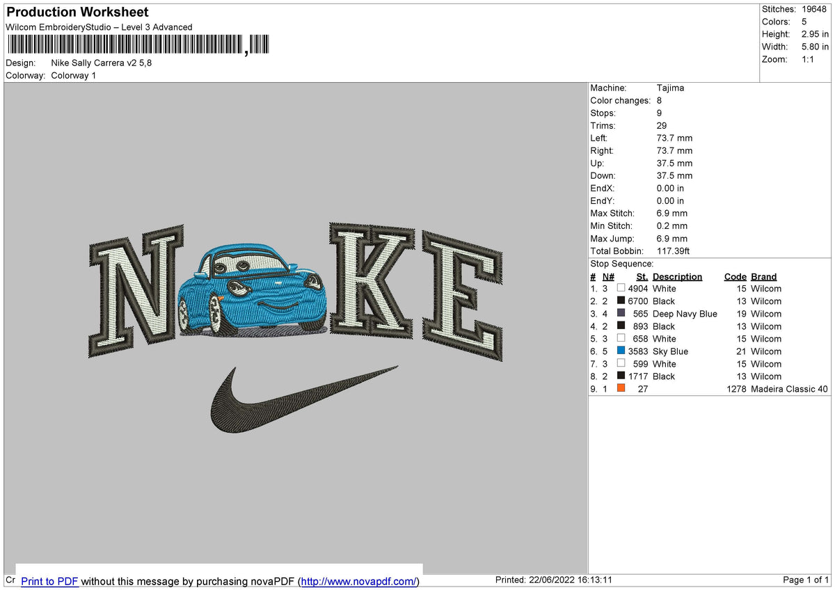 Nike Sally Carrera v2 Embroidery