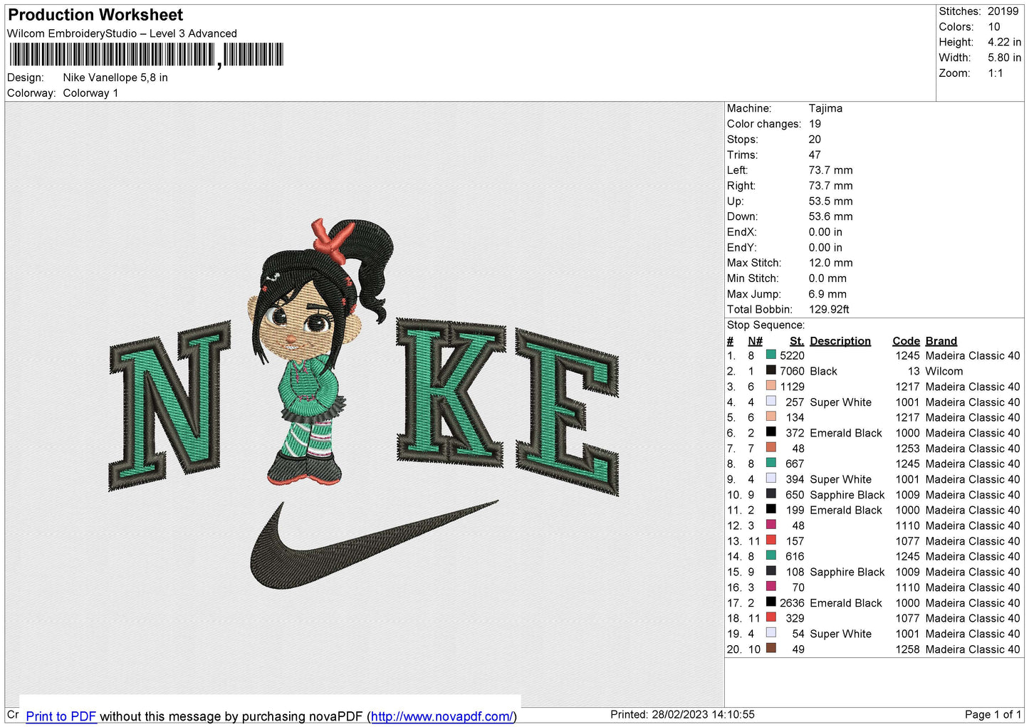 Nike Vanellope Embroidery