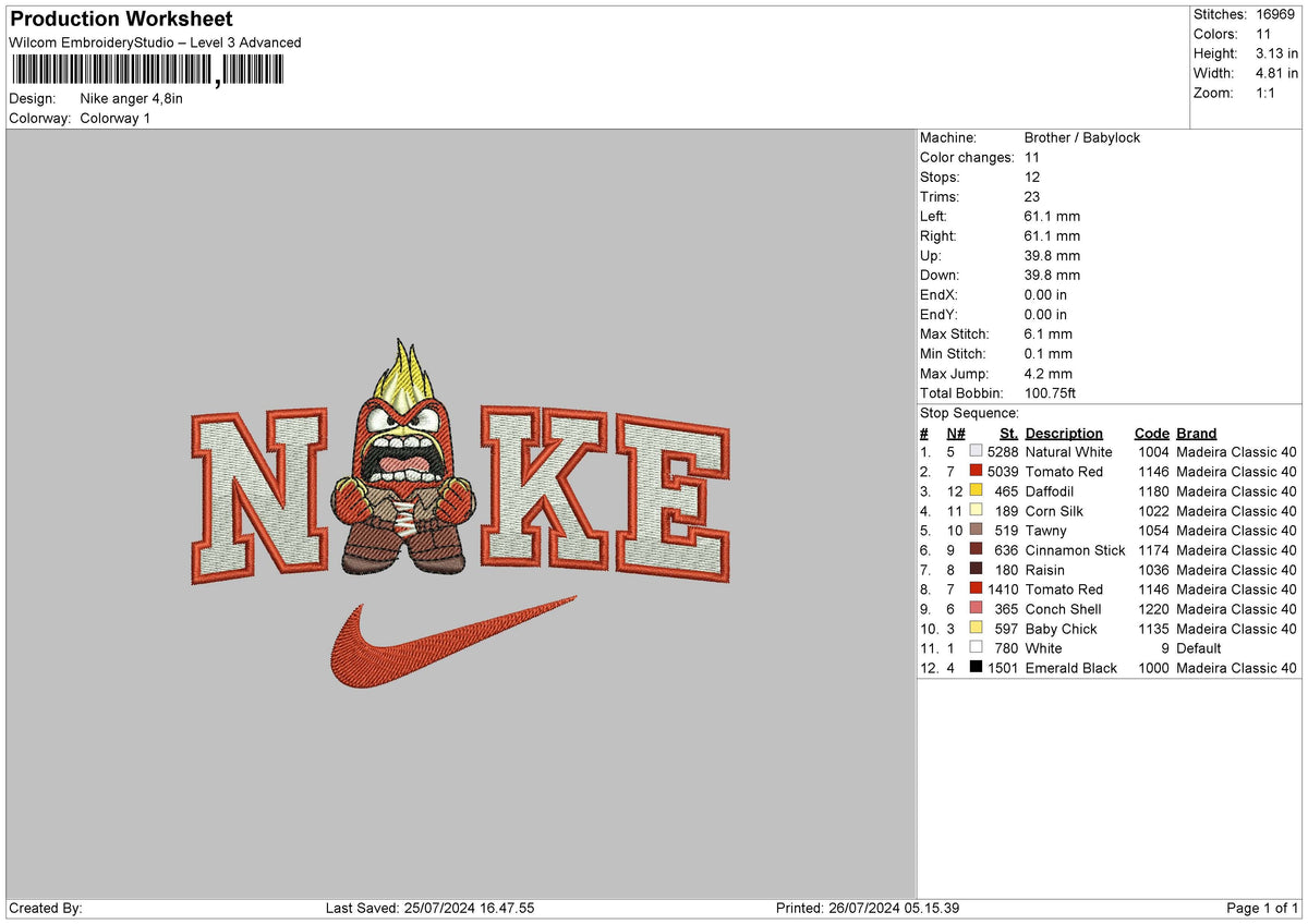 Nike Anger Embroidery File 6 size