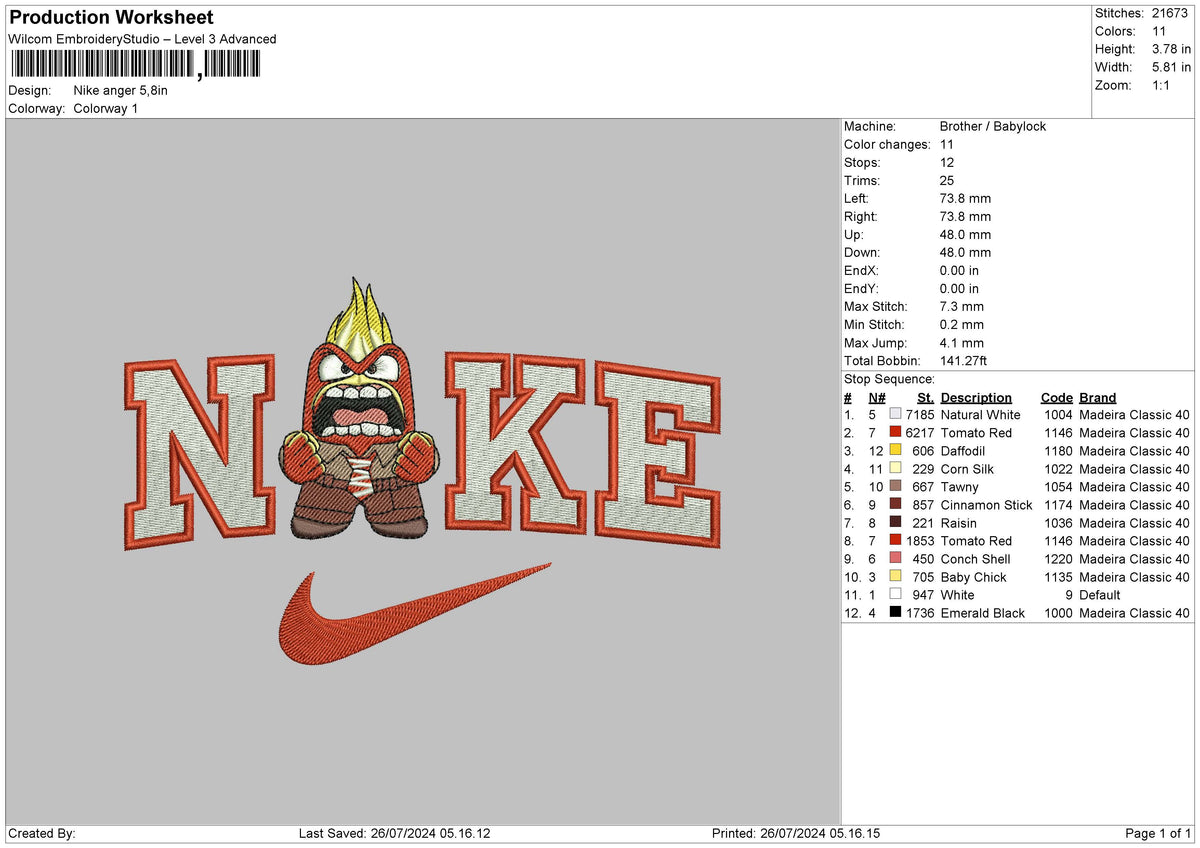 Nike Anger Embroidery File 6 size