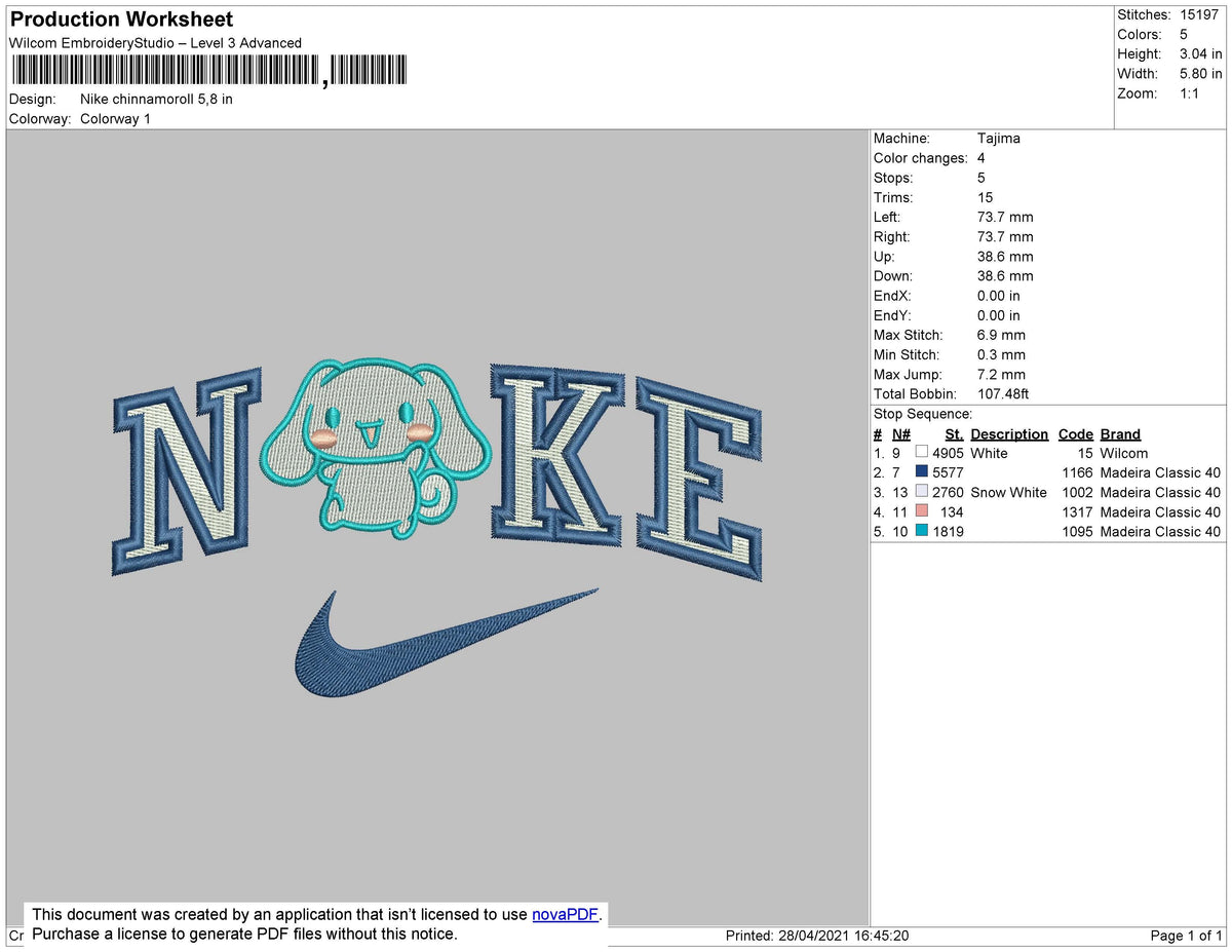 Nike Cinnamoroll v2 Embroidery