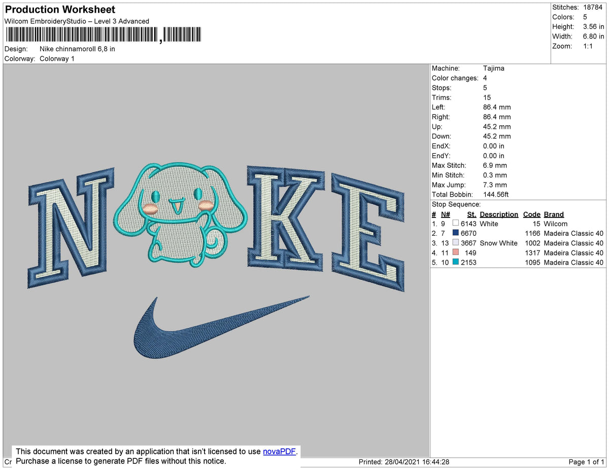 Nike Cinnamoroll v2 Embroidery