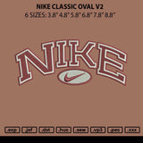 nike classic oval v2 Embroidery File 6 size