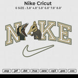Nike Cricut Embroidery File 6 size