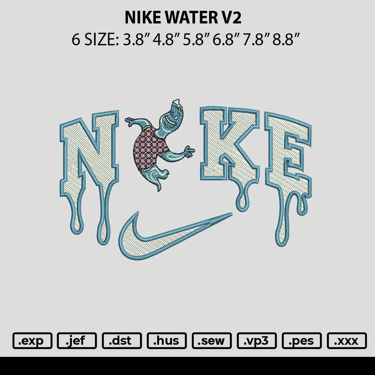Nike Water V2 Embroidery File 6 sizes