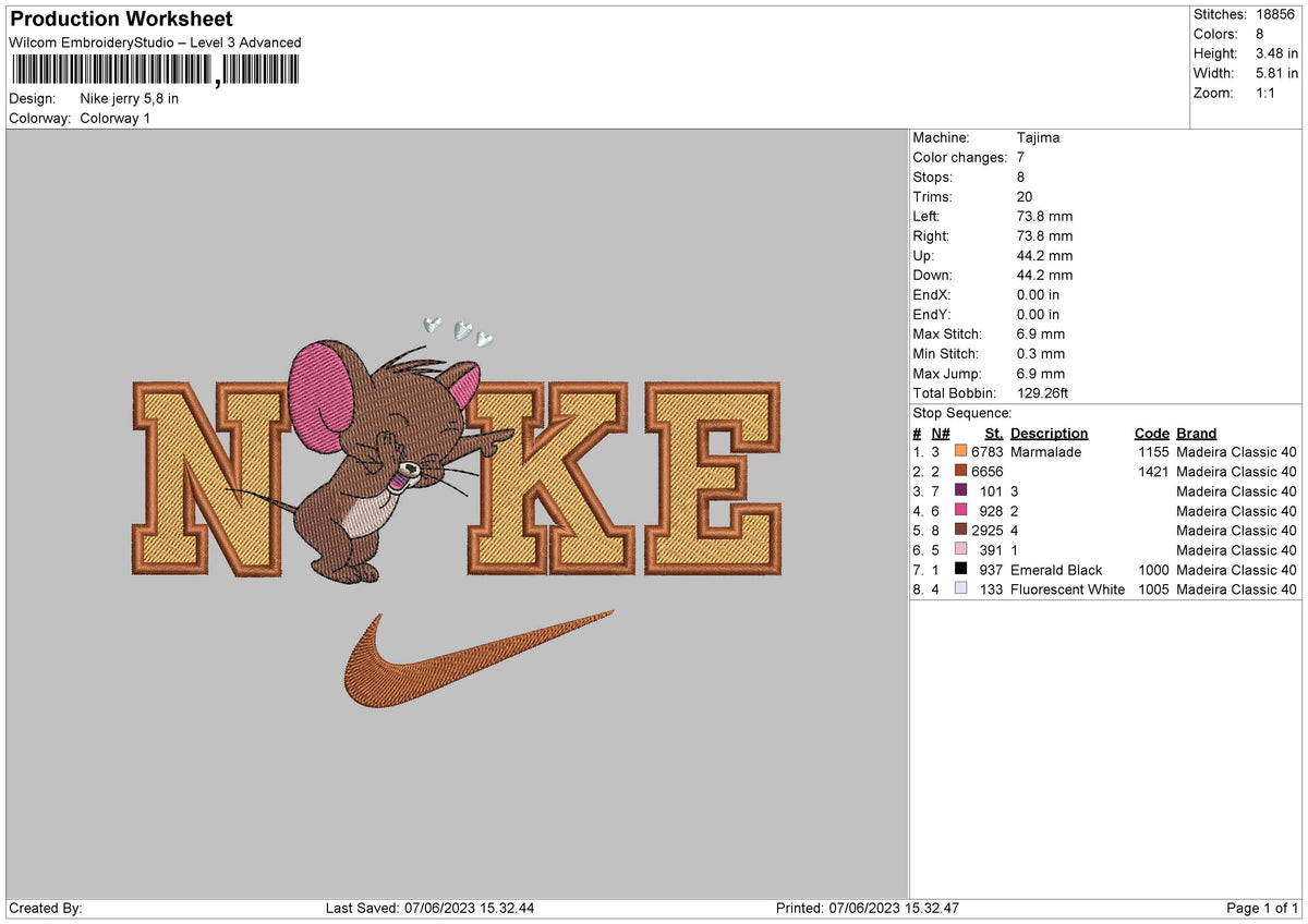 Nike Jerry Embroidery Fil 6 sizes