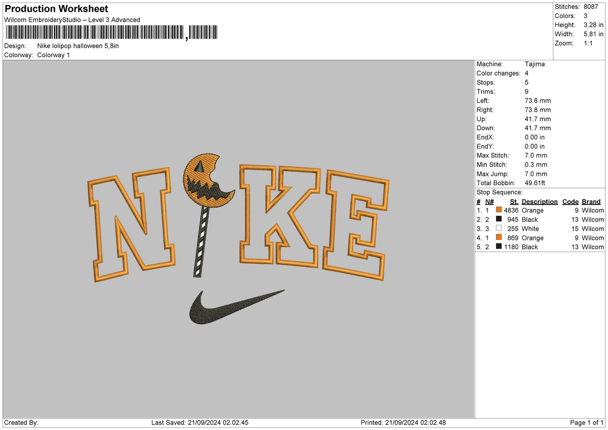 Nike Lollipop Embroidery File 6 sizes