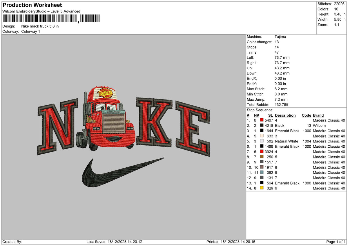 Nike Mack Embroidery File 6 sizes
