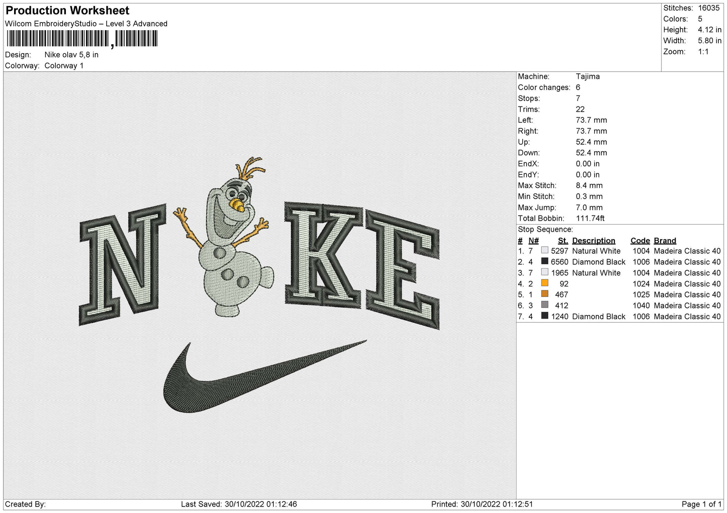 Nike Olav Embroidery