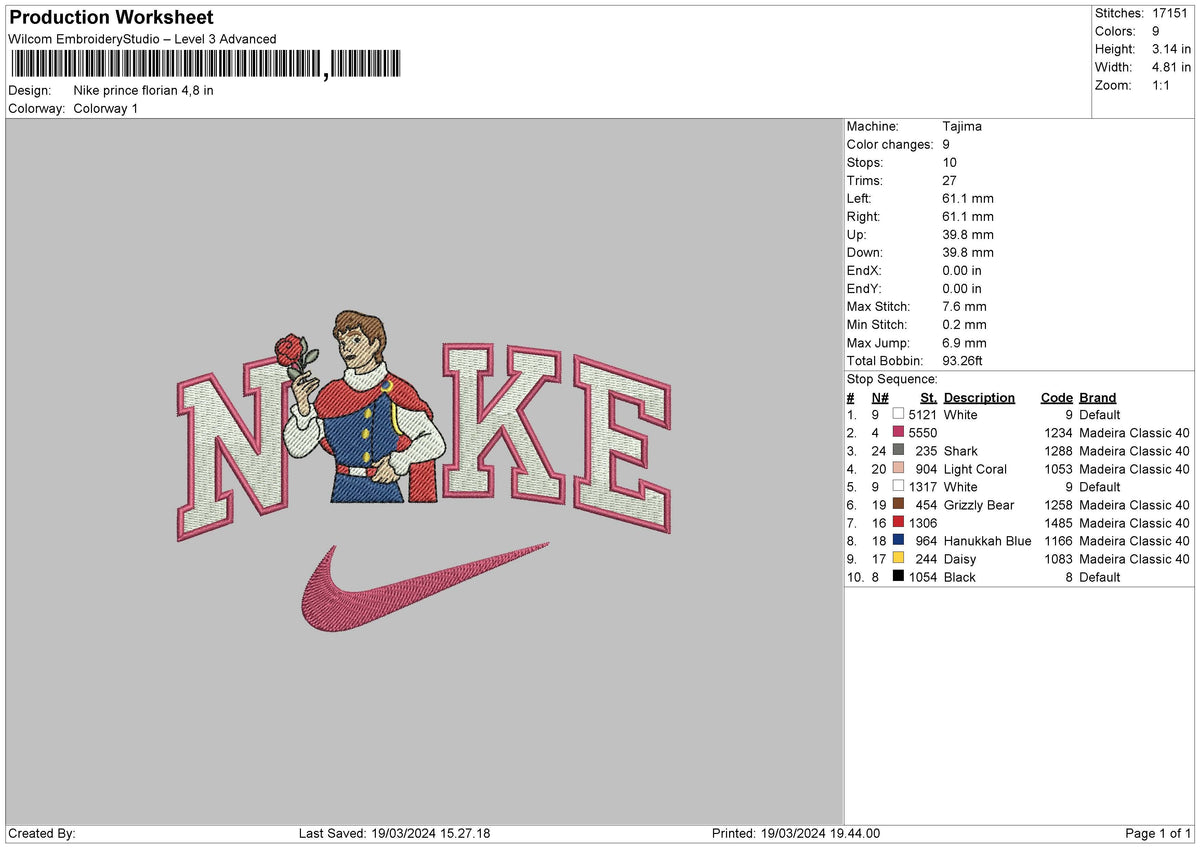 Nike Prince Embroidery File 6 sizes