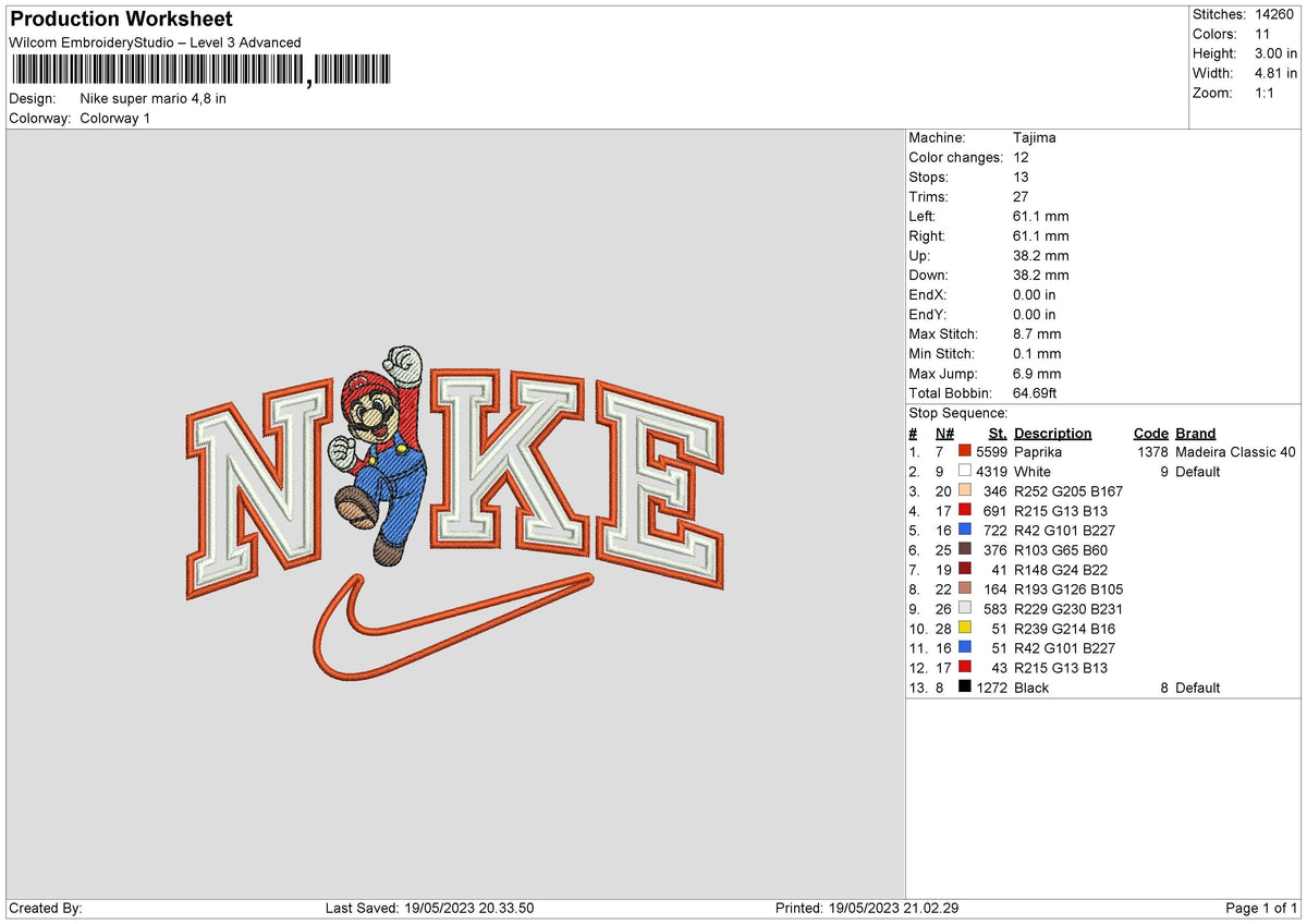 Nike Super M Embroidery File 6 sizes