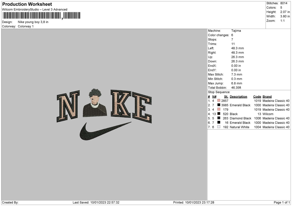 Nike Young Boy Embroidery File 6 sizes