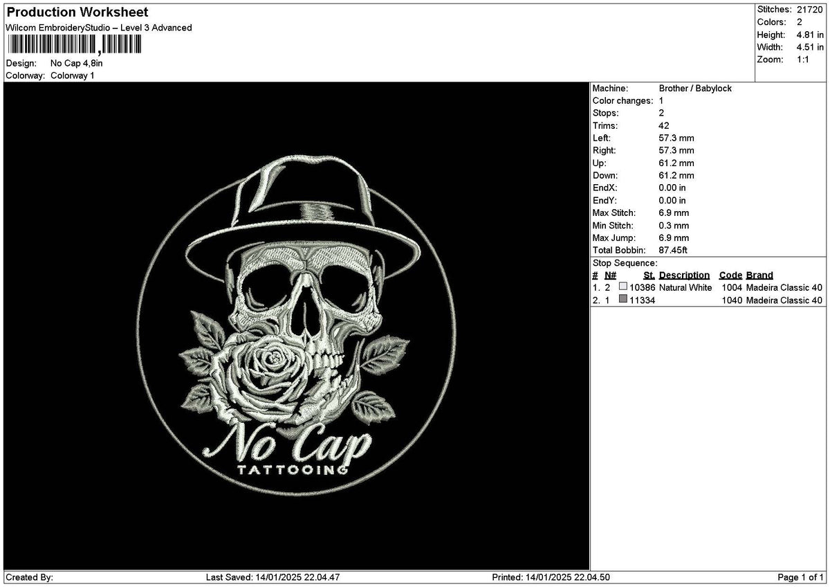 Skullcircle 1401 Embroidery File 6 sizes