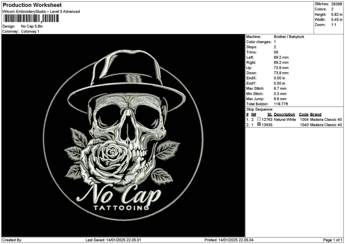 Skullcircle 1401 Embroidery File 6 sizes