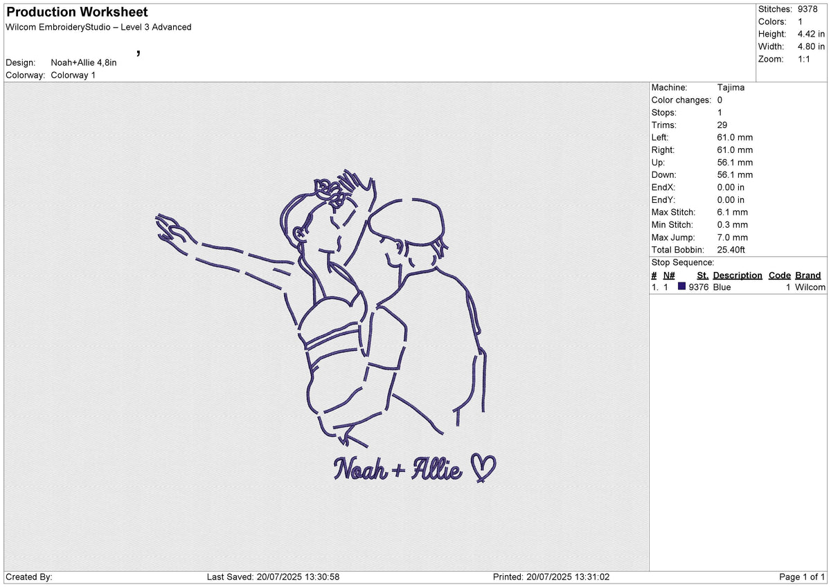 Noah+Allie Embroidery File 6 size