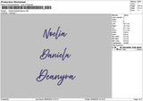 Noeliatext Embroidery File 6 sizes