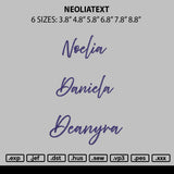 Noeliatext Embroidery File 6 sizes