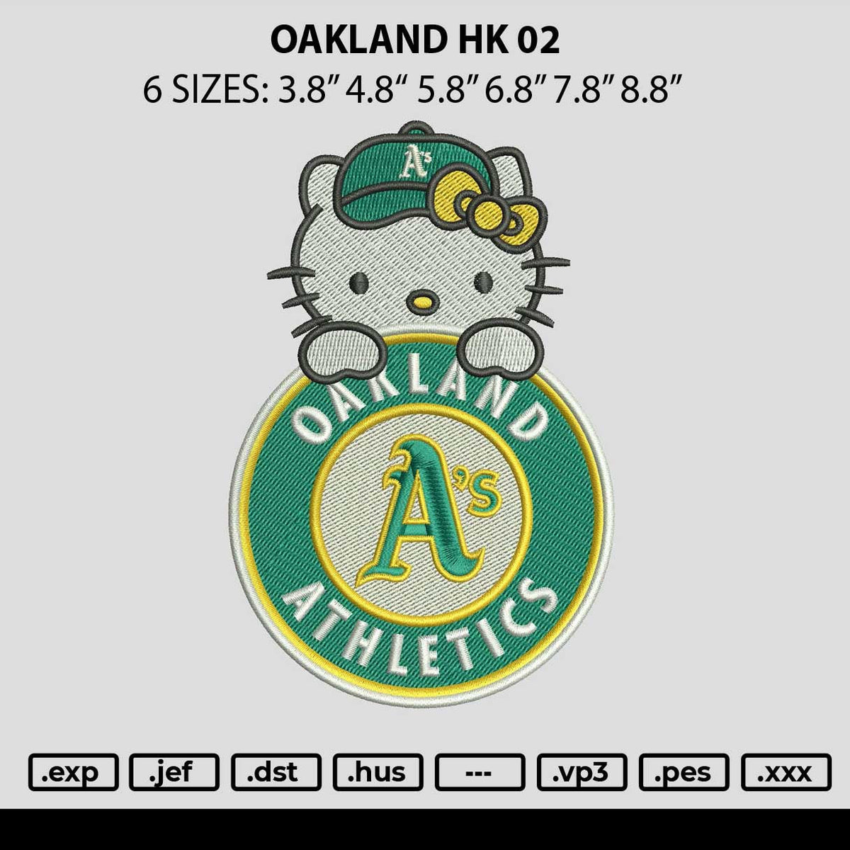 Oakland Hk 02 Embroidery File 6 sizes