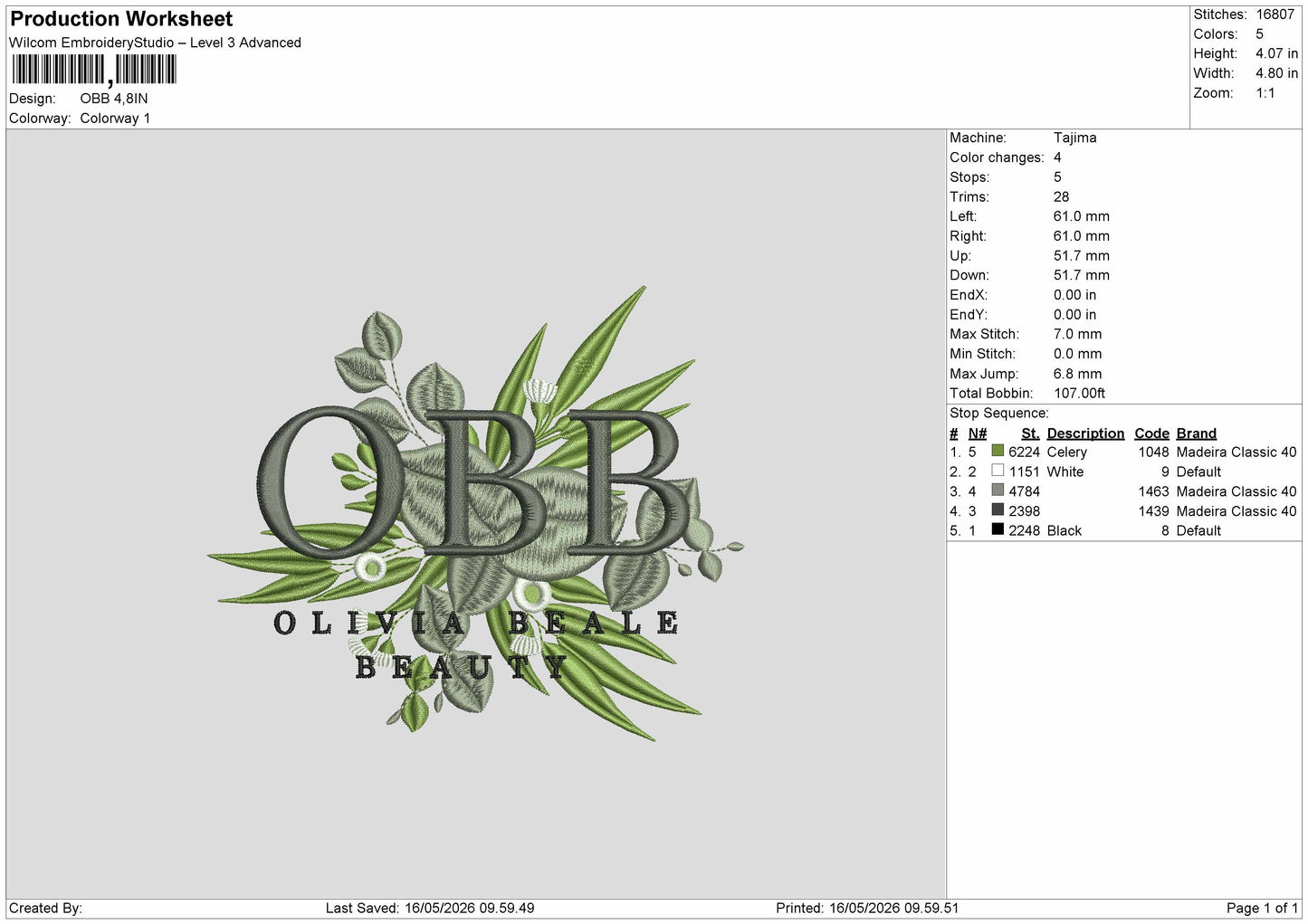 OBB Embroidery File 6 sizes