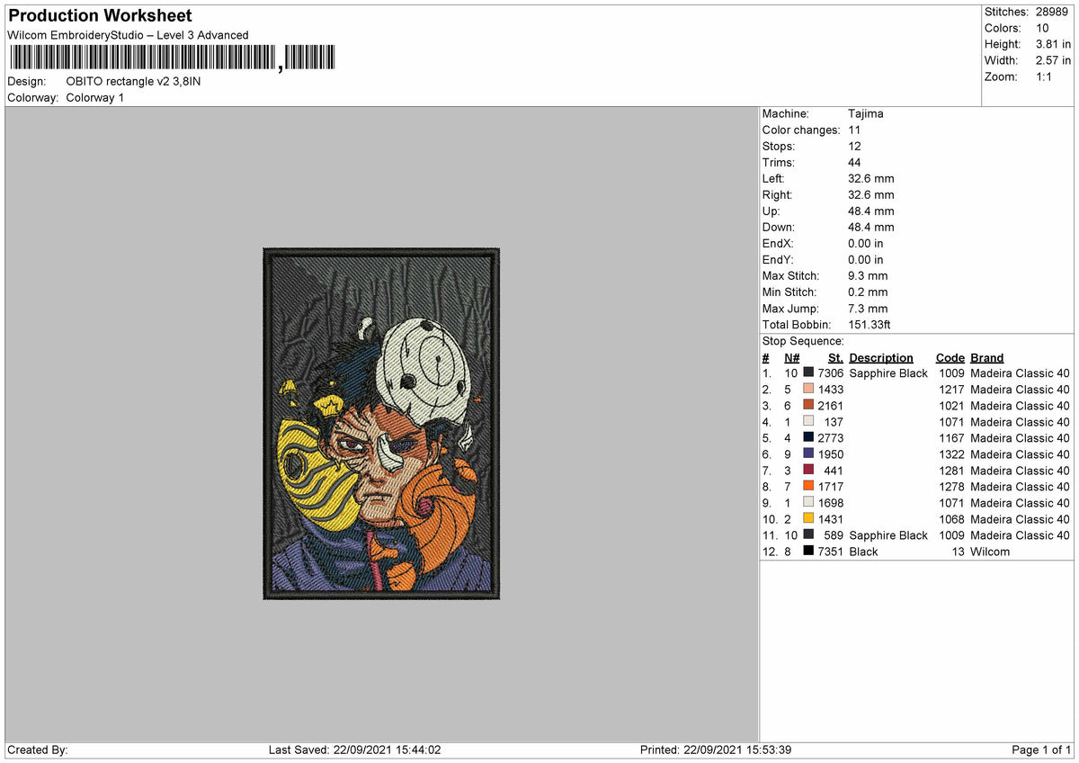 Obito Rectangle V2 Embroidery File 4 size