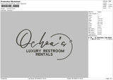 Ochoa Embroidery File 6 sizes