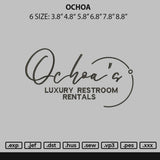 Ochoa Embroidery File 6 sizes