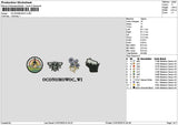 Bee Icons 01 Embroidery File 6 sizes