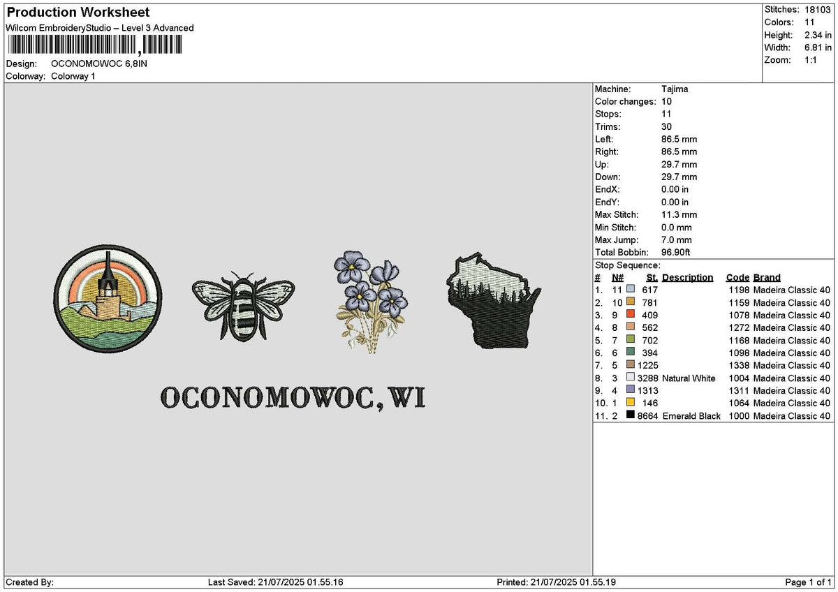 Bee Icons 01 Embroidery File 6 sizes