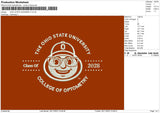 Ohio Univ Embroidery File 6 sizes