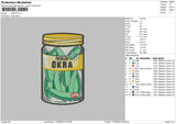 Okra Embroidery File 6 sizes