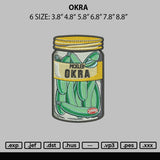 Okra Embroidery File 6 sizes