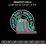 Omartext Circle Embroidery File 6 sizes